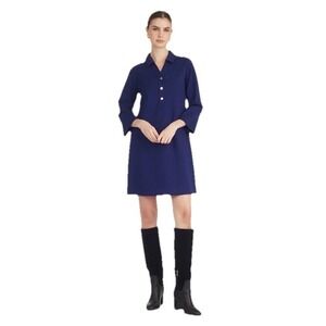 Draper James Womans Lyla Pullover Shirt Dress Size S Royal‎ Blue Rayon Nylon